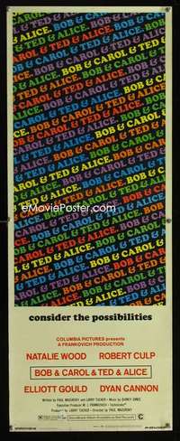 f074 BOB & CAROL & TED & ALICE insert movie poster '69 Wood, Gould
