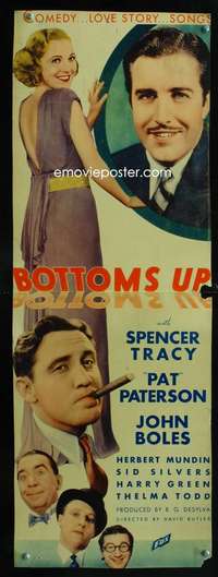 f081 BOTTOMS UP insert movie poster '34 Spencer Tracy, Thelma Todd