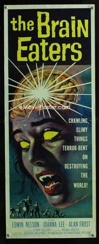 f083 BRAIN EATERS insert movie poster '58 Roger Corman, AIP horror!