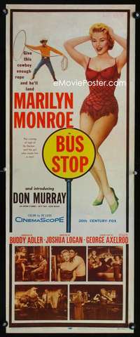 f003 BUS STOP insert movie poster '56 Marilyn Monroe, Don Murray