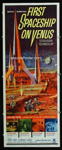 f000b FIRST SPACESHIP ON VENUS insert movie poster '62 German sci-fi!