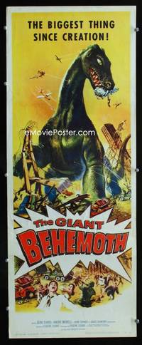 f000a GIANT BEHEMOTH insert movie poster '59 prehistoric dinosaur!