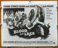 g025 BLOOD & LACE 8x10 movie still '71 cool half-sheet poster image!