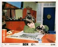 g016 BEN color 8x10 mini movie lobby card #8 '72 rat reads newspaper!