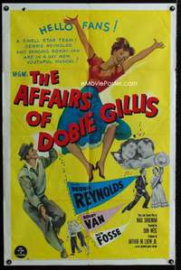 h036 AFFAIRS OF DOBIE GILLIS one-sheet movie poster '53 Debbie Reynolds