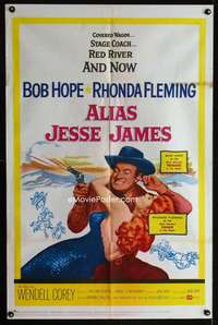 h039 ALIAS JESSE JAMES one-sheet movie poster '59 Bob Hope, Rhonda Fleming