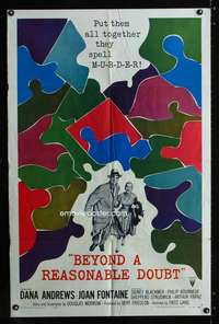 h079 BEYOND A REASONABLE DOUBT one-sheet movie poster '56 Fritz Lang
