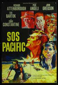 h019 S.O.S. PACIFIC English one-sheet movie poster '60 Attenborough, Angeli
