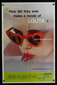 h483 LOLITA one-sheet movie poster '62 Stanley Kubrick, sexy Sue Lyon!