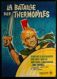 m531 300 SPARTANS French one-panel movie poster '62 Egan, Grinsson art!