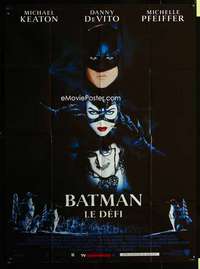 m548 BATMAN RETURNS French one-panel movie poster '92 Keaton,DeVito,Pfeiffer