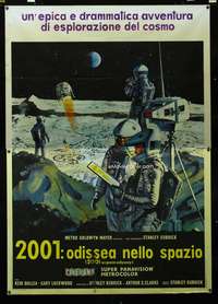 m002 2001 A SPACE ODYSSEY Italian two-panel movie poster '68 spacemen!