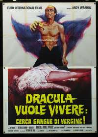 m004 ANDY WARHOL'S DRACULA Italian two-panel movie poster '74 wild Iaia art!