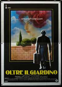 m011 BEING THERE Italian two-panel movie poster '80 cool Renato Casaro art!