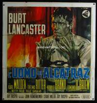 m013 BIRDMAN OF ALCATRAZ Italian two-panel movie poster '62 Casaro art!