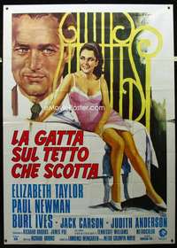 m019 CAT ON A HOT TIN ROOF Italian two-panel movie poster R74 Ciriello art!