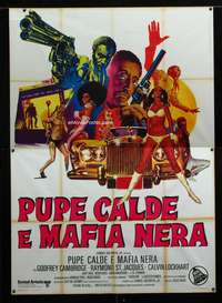 m025 COTTON COMES TO HARLEM Italian two-panel movie poster '70 Cambridge