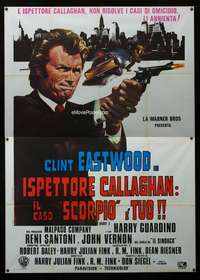 m029 DIRTY HARRY Italian two-panel movie poster R70s Eastwood by P. Franco!