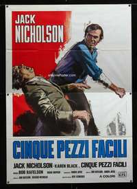 m036 FIVE EASY PIECES Italian 2p R77 different art of Jack Nicholson, directed by Bob Rafelson!