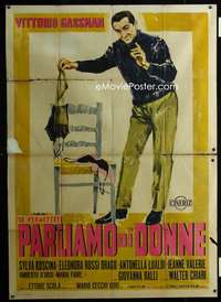 m053 LET'S TALK ABOUT WOMEN Italian two-panel movie poster '64 Symeoni art!