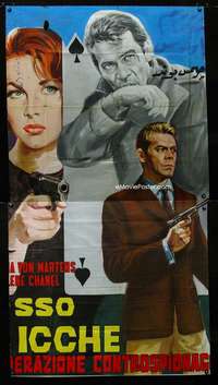 m068 OPERATION COUNTERSPY Italian two-panel movie poster '67 Bond imitation!