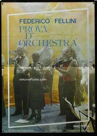 m070 ORCHESTRA REHEARSAL Italian two-panel movie poster '79 Federico Fellini