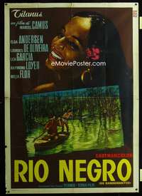 m074 RIO NEGRO Italian two-panel movie poster '60 Marcel Camus in Brazil!