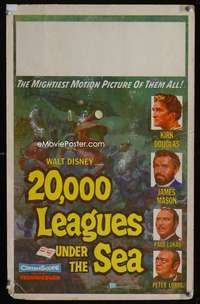 m229 20,000 LEAGUES UNDER THE SEA window card movie poster '55 Jules Verne