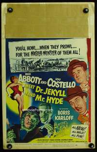 m231 ABBOTT & COSTELLO MEET DR JEKYLL & MR HYDE window card movie poster '53