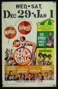 m251 BEACH BALL window card movie poster '65 Edd Byrnes, Noel, Supremes