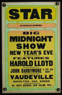 m257 BIG MIDNIGHT SHOW local theater window card movie poster '26 New Year's!