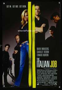 p115 ITALIAN JOB DS Australian mini movie poster '03 Mark Wahlberg, Theron