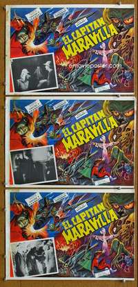 p156 ADVENTURES OF CAPTAIN MARVEL 3 Mexican movie lobby cards R60s