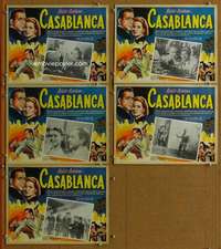 p151 CASABLANCA 5 Mexican movie lobby cards R50sBogart,Bergman,Henreid