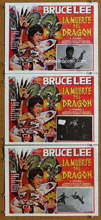 p157 EXIT THE DRAGON, ENTER THE TIGER 3 Mexican movie lobby cards '76