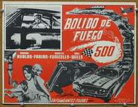 p172 FIREBALL 500 #3 Mexican movie lobby card '66 car racing, Avalon