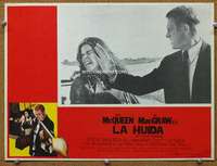 p173 GETAWAY Mexican movie lobby card '72 McQueen slaps Ali McGraw!