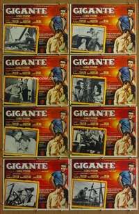 p141 GIANT 8 Mexican movie lobby cards '56 James Dean, Liz Taylor