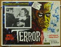 p213 TERROR Mexican movie lobby card '63 art of Boris Karloff!