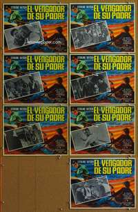 p147 TERROR IN A TEXAS TOWN 7 Mexican movie lobby cards '58 Hayden