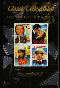 p084 CLASSIC COLLECTIBLES COLLECT STAMPS special 24x36 movie poster '90 movie stamps!