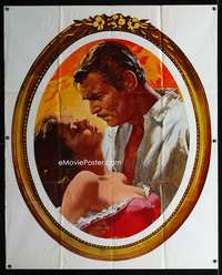 p083 GONE WITH THE WIND special 50x62 movie poster R68 Gable & Leigh