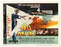 r199 4D MAN movie title lobby card '59 Robert Lansing walks through walls!