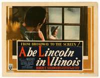 r201 ABE LINCOLN IN ILLINOIS movie title lobby card '40 Raymond Massey