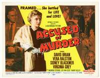 r202 ACCUSED OF MURDER movie title lobby card '57 David Brian, Vera Ralston