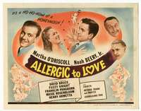r209 ALLERGIC TO LOVE movie title lobby card '44 O'Driscoll, Noah Beery