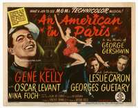 r211 AMERICAN IN PARIS movie title lobby card '51 Gene Kelly classic!