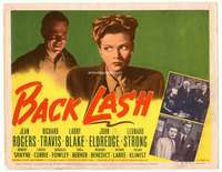 r220 BACKLASH movie title lobby card '47 Jean Rogers, Richard Travis