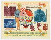 r222 BEAT GENERATION movie title lobby card '59 Mamie Van Doren, beatniks!