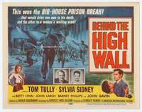 r223 BEHIND THE HIGH WALL movie title lobby card '56 Tom Tully in prison!